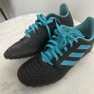 Adidas Black and Blue turf shoes